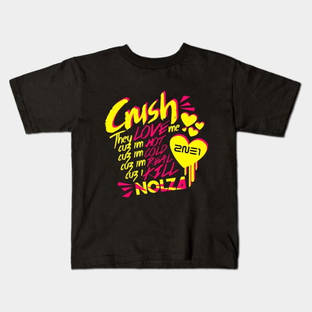 2NE1 Crush Kids T-Shirt by skeletonvenus